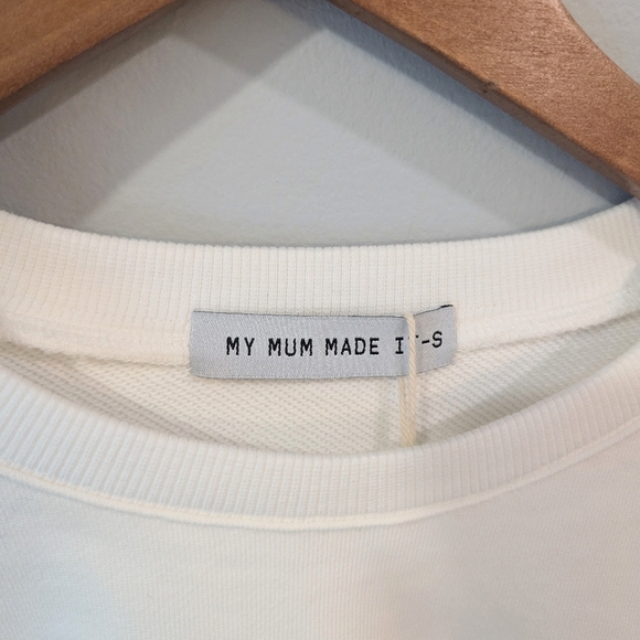 My mum made it white organic cotton sweatshirt in sz. Sm - Picture 3 of 9